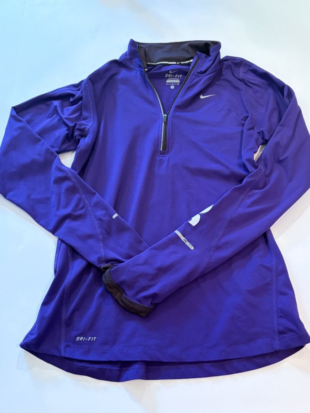 Nike Dri-FIT Purple 1/4 Zip Pullover Running Top Women's Small S JUST DO IT